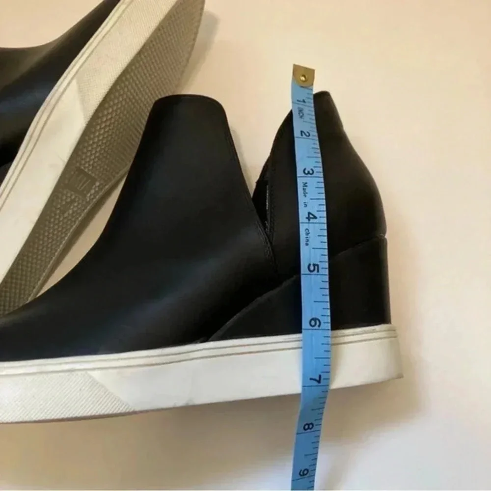 MIA Shoes Womens 9M Kate Platform Sneakers‎ Black Faux Leather Cut Out Casual